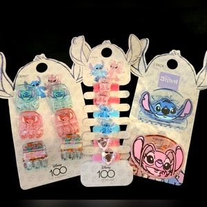 Disney Stitch and Angel Hair accessories Bundle Lilo Claw Duck Jaw Clip Ponytail